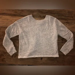 Abercrombie lace up open back gray sweater size small thumbnail 4