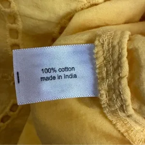 Lane Bryant 16 Eyelet Blouse Bright Yellow Cotton thumbnail 5