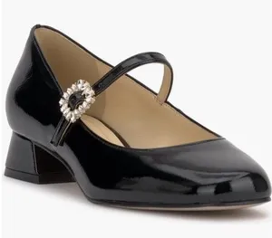 Jessica Simpson Black Patent Mary Jane Pumps with Jeweled Buckle Size 8.5 thumbnail 1