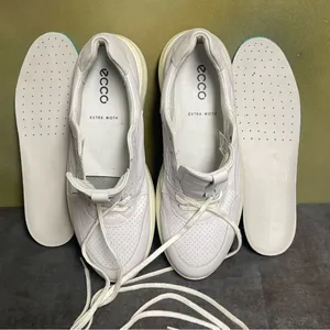 Ecco Perforated White Leather Women's Sneakers Size 10M thumbnail 4