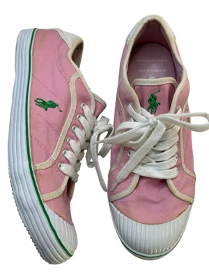 90's Polo Ralph Lauren light pink Canvas sneakers (size 8) vintage preppy Y2K thumbnail 1