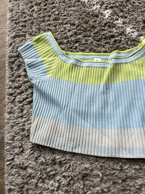 Daily Practice by Anthropologie Tuvalu Cropped Sweater Sz S Green Blue‎ thumbnail 7