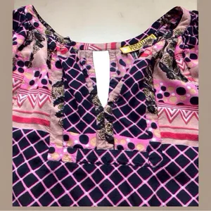 Persaman NY Boho Blouse Size L – Vibrant Artistic Print, EUC Pink Size L thumbnail 6