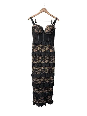 Dear Emilia Hello Molly Mystique Sleeveless Lace Maxi Dress Black Small NEW $155 thumbnail 4