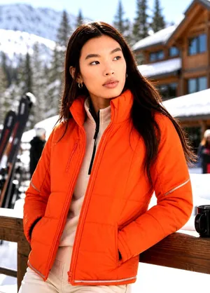 Free People Gathering Storm Run Puffer Orange size S thumbnail 1