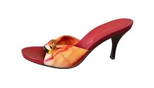 Donald Pliner Tang Orange Mesh Elastic Leather Shoe New Tie Dye Buckle $225 NWT thumbnail 1