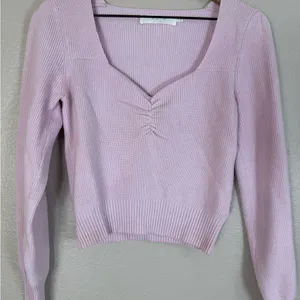 Astr The Label Sweetheart Ribbed Cropped Sweater size Medium Pink purple $39 thumbnail 4
