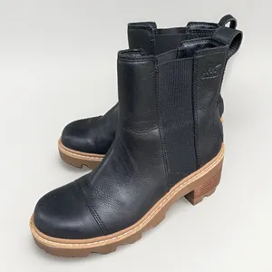 Sorel Lennox Chelsea Black Leather Waterproof Ankle Boots Womens 8.5 LL3853-010 thumbnail 1