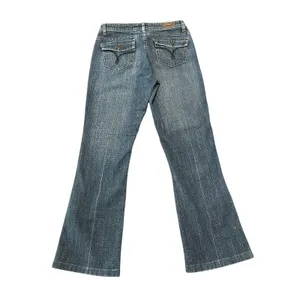 Lee Midrise Bootcut Jeans Dark Wash Flap Pocket Denim Pants Y2K Western thumbnail 5