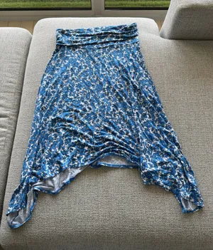 Mixit Blue Floral Asymmetrical Midi‎ Skirt thumbnail 1