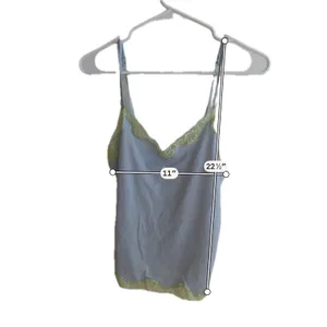 Unbranded‎ Pastel Blue Lace Trim Camisole Adjustable Straps V-Neck Cami Top thumbnail 3