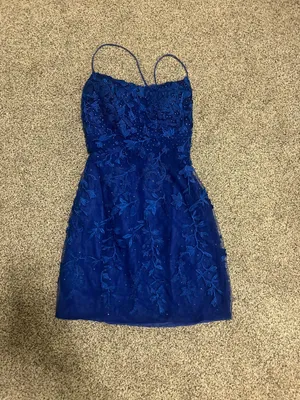 Royal Blue Lace Homecoming/Formal Dress thumbnail 1