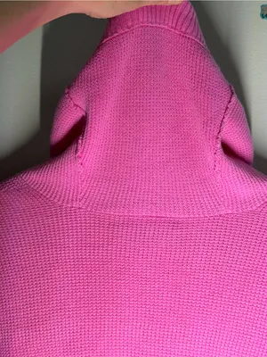 Lauren Ralph Lauren‎ Cotton Waffle Knit Cowl Neck Pullover Sweater Preppy Pink thumbnail 9