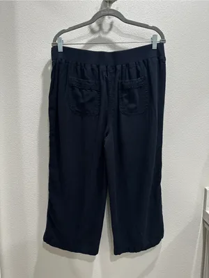 Per Se Navy Blue Capri Drawstring Casual Capri Pants thumbnail 4