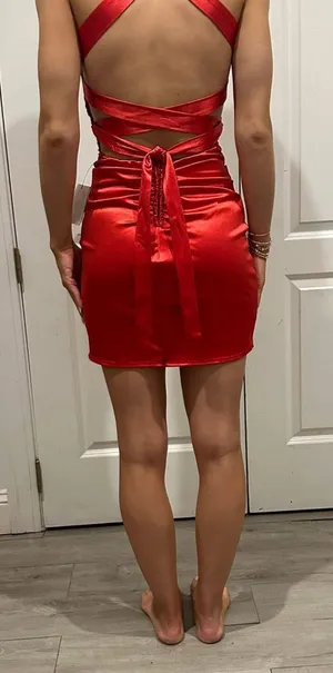 Red mini dress thumbnail 2