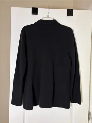 Lauren Ralph Lauren Sweater Blazer L Black Cotton Classic Preppy Office Academia thumbnail 4