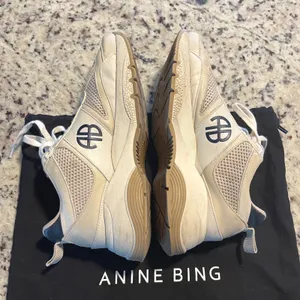Anine Bing Dalton Sneakers Womens 37 7 Cream Sport Chunky Mesh Leather Dad Shoes thumbnail 5