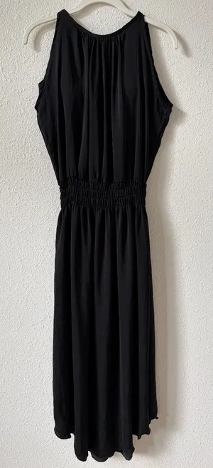 Shebird Emma Dress Black Satin Size 1 / XS Neutral Party Comfy Midi thumbnail 1