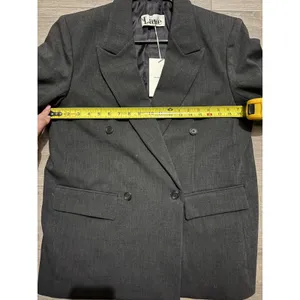Lake Charcoal Gray Double Breasted Blazer and Midi Skirt Suit Set Made in Korea thumbnail 10