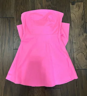 Altar'd State Strapless Pink Dress with bow on the back thumbnail 1