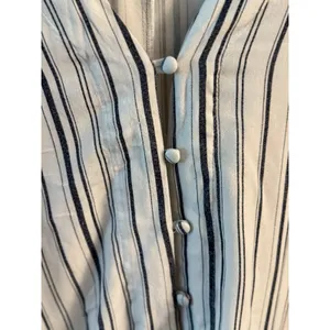 Sim And Sam Womens‎ White Blue Striped 100% Rayon Size Medium thumbnail 3