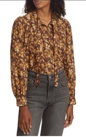 DôEn Women'S Norma Cotton Voile Floral Blouse In Fern Grove Floral thumbnail 1