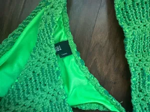 TRIANGL Green Crochet Bikini thumbnail 2