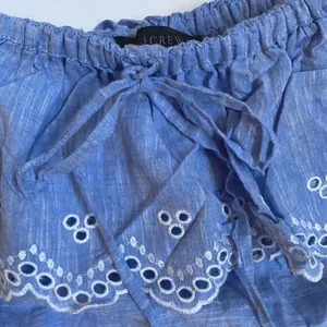 J. Crew Beach Chambray Eyelet ruffle Swim Cover‎ Dress - XS EUC thumbnail 8
