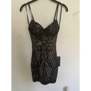 Lulus Moonlit Love Black Sequin Sleeveless Bodycon Mini Dress Size XS Sexy thumbnail 2