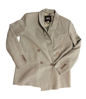 Zara Double-Breasted Blazer in Sage Green thumbnail 1