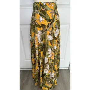Lulus Away to the Islands Small NWT Marigold Tropical Print‎ Wrap Maxi Skirt thumbnail 2
