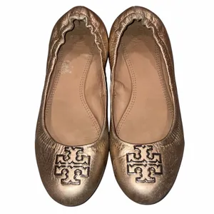 Tory Burch Gold Metallic Leather Melinda Ballet Flats thumbnail 1