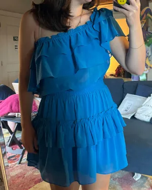 Blue Ruffle Dress thumbnail 3