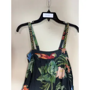Farm Rio Midnight Macaw Fiesta Black Mini Dress with straps XS thumbnail 2