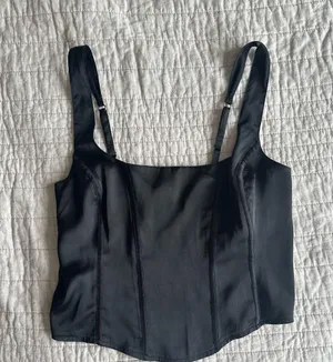 Hollister Black Satin Corset Top thumbnail 1
