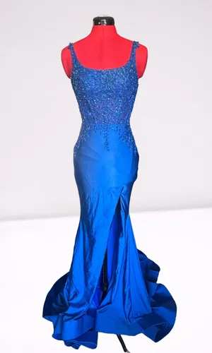 Royal Blue Mermaid Prom Gown w/Slit Style 16058 Size 2 thumbnail 5