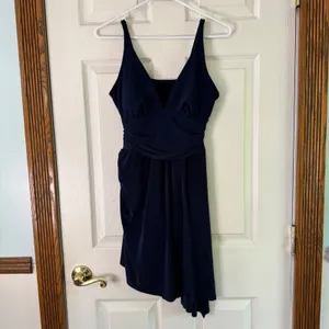 MagicSuit Dress Swim‎ Cover Up Ruched V Neck Black Lined Size 10 thumbnail 6