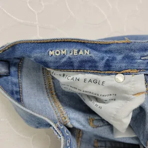 American Eagle Blue Distressed Mom Jean Ripped Knee Fashion thumbnail 5