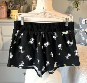 Snoopy Pajama Shorts Black thumbnail 1