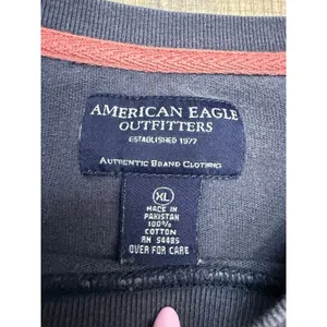 American Eagle Outfitters Long Sleeve‎ Navy Red Logo Heavy Cotton XL thumbnail 5