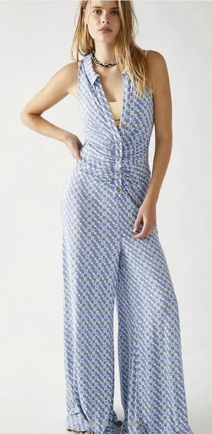 Free people Shayla Halter Jumpsuit size L thumbnail 1