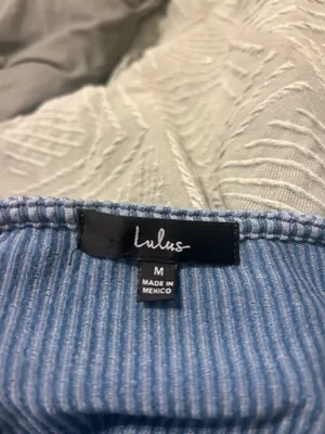 Lulus blue textured ribbed bodysuit  thumbnail 4
