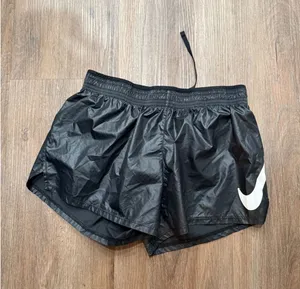 Nike Running Shorts Black‎ White Swoosh Logo Lightweight Athletic Sportswear thumbnail 1