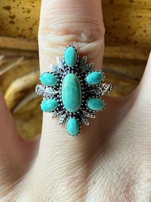 Royston Turquoise Sterling Silver Ring Size 7 Blue thumbnail 1