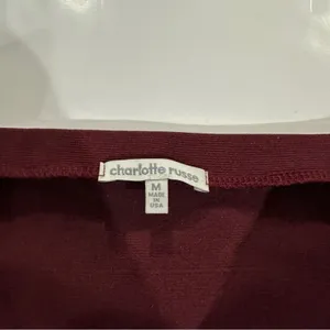 Charlotte Russe Burgundy Off the Shoulder Mini‎ Dress Size M thumbnail 5