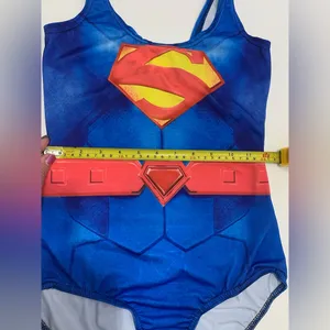 Superwoman One Piece Swimsuit Women “one size” Blue Superhero Swimwear Superman thumbnail 4
