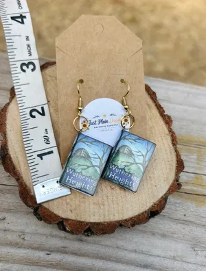 Wuthering Heights Book Earrings Literary Book Lover Dangle Earrings Handmade thumbnail 3