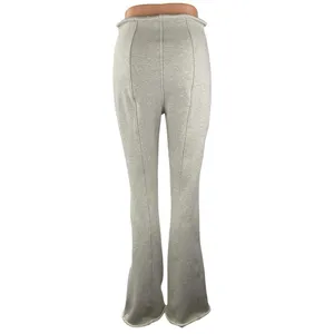 Alexander Wang Women's Gray High Rise Flare Bootcut Bell Bottom Trousers Pants M thumbnail 3