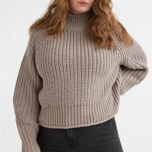 H&M Chunky Knit Turtleneck Boxy Sweater thumbnail 4