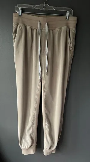 Aerie size Medium Beige Jogger Pants with Drawstring Waist thumbnail 1